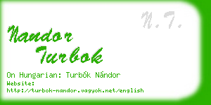 nandor turbok business card